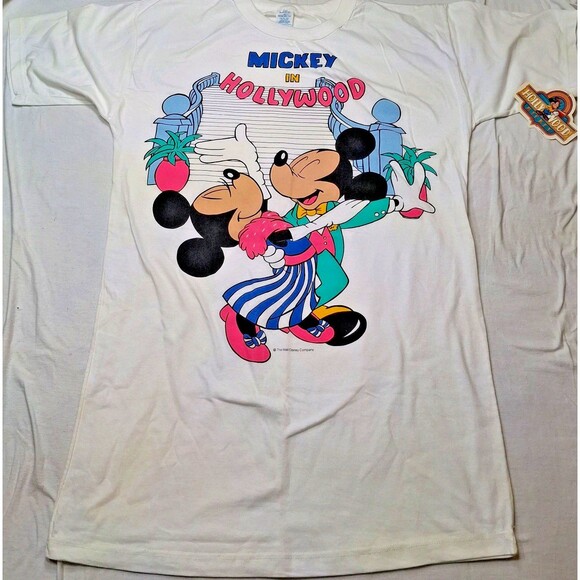 VTG With Tags Mickey In Hollywood One Size Disney T Shirt Minnie Mouse - Picture 2 of 10